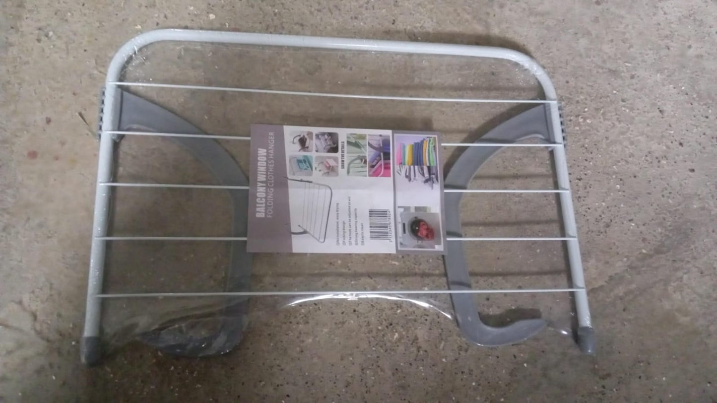 0333 Metal Steel Folding Drying Rack for Clothes Balcony Laundry Hanger for Small Clothes Drying Hanger Metal Clothes Drying Stand, Socks and Plant Storage Holder Outdoor / Indoor Clothes-Towel Drying Rack Hanging on The Door Bathroom - deal99.in