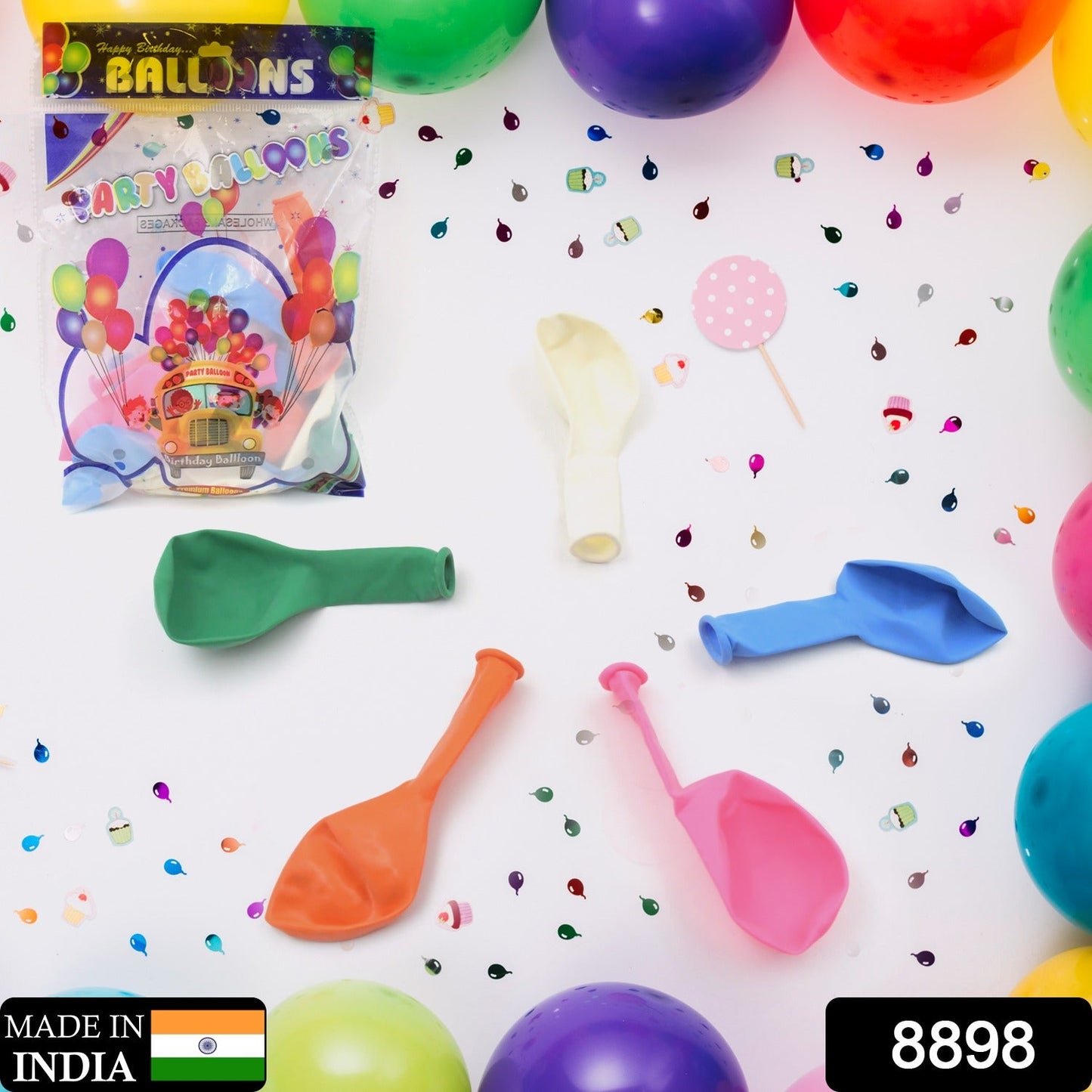8898 Multicolor Balloons Kinds of Latex Balloons for Birthday / Anniversary / Valentine's / Wedding / Engagement Party Decoration Birthday Decoration Items for Kids Multicolor (24 Pcs Set) - deal99.in