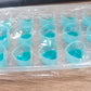 Flexible silicone ice tray with heart-shaped molds