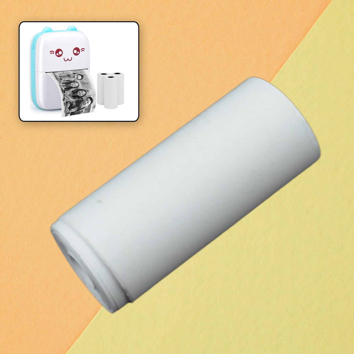 Small Thermal Printer Paper, Printing Paper Roll Aging Resistant Fast Color Rendering Portable Clear Printing for Travel (1 Pc / Printing Paper Roll )