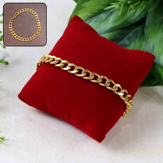 Stylish Gold-Plated Chain Bracelet for Men & Women - (1 Pc)