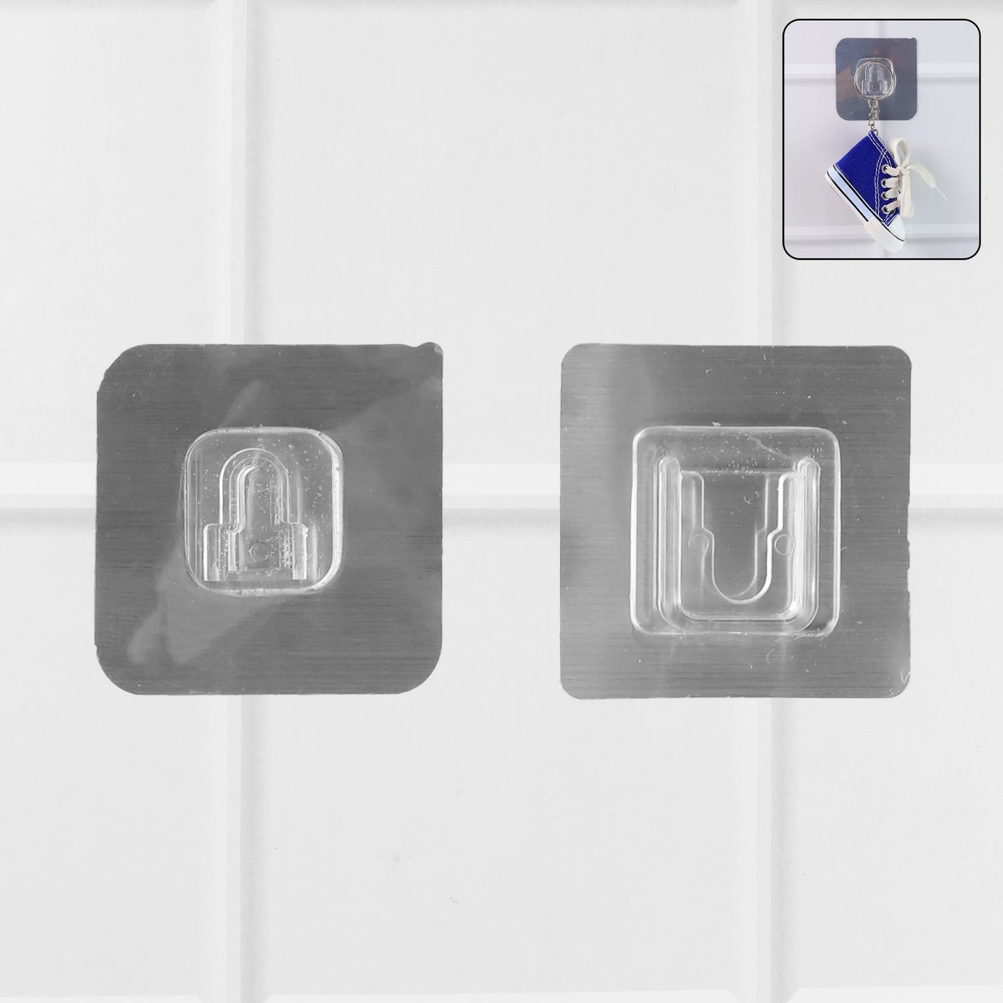 Self-Adhesive Transparent Wall Hook Set