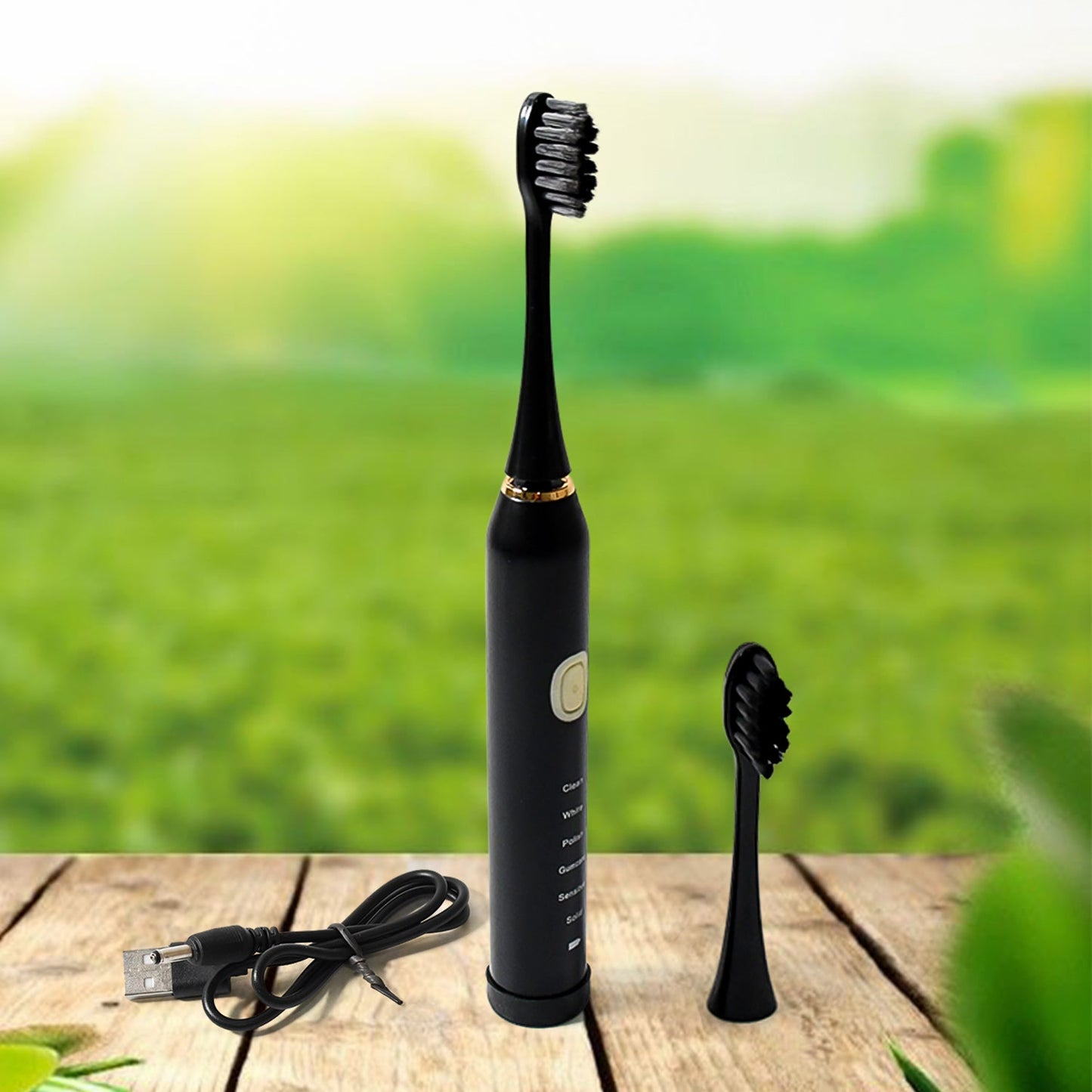 Waterproof Electric Toothbrush with USB Charging & Extra Head