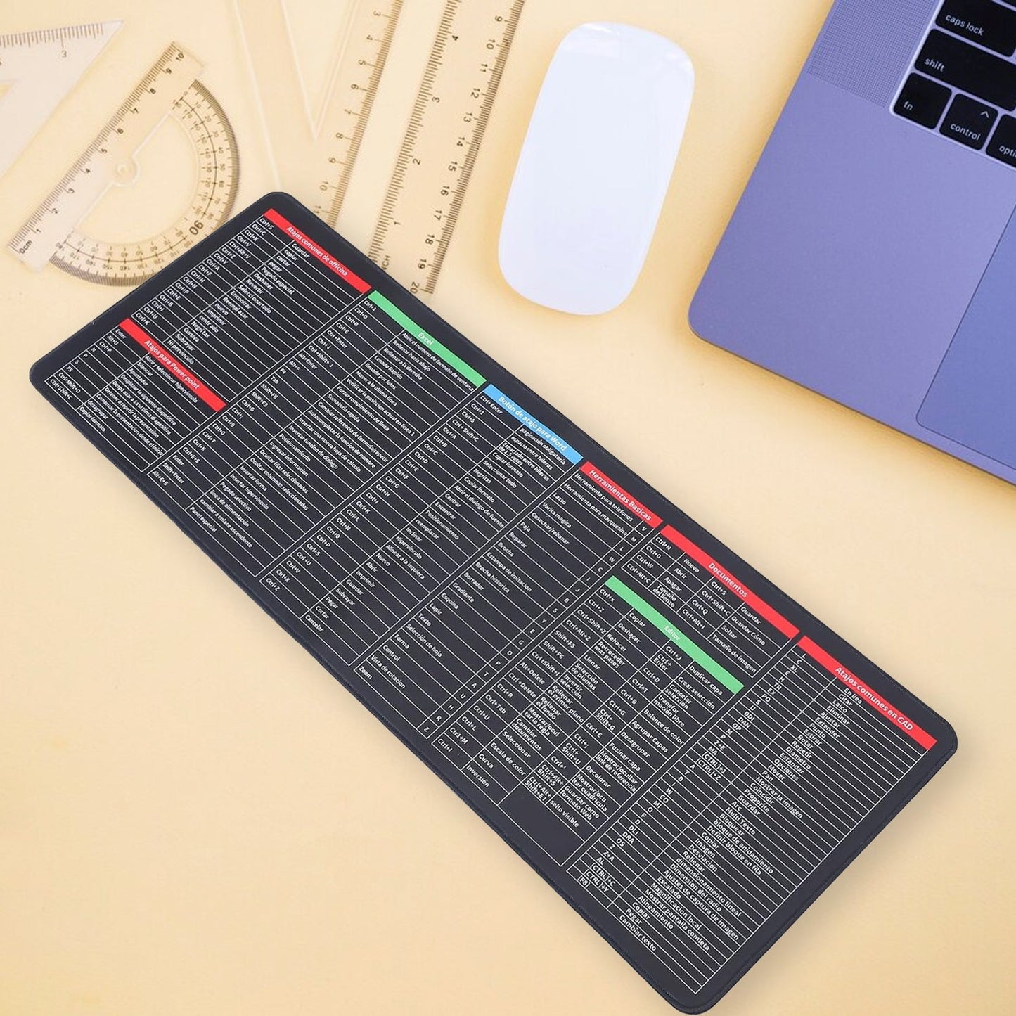 Shortcut Keyboard Mat Mouse Pad Mat Mouse Pads for Desk Quick Key Super Large Anti-slip Keyboard Pad Desk Accessories Desktop Mouse Pad Office Oversized Big Mouse Pad Rubber (80â€”30 Cm)