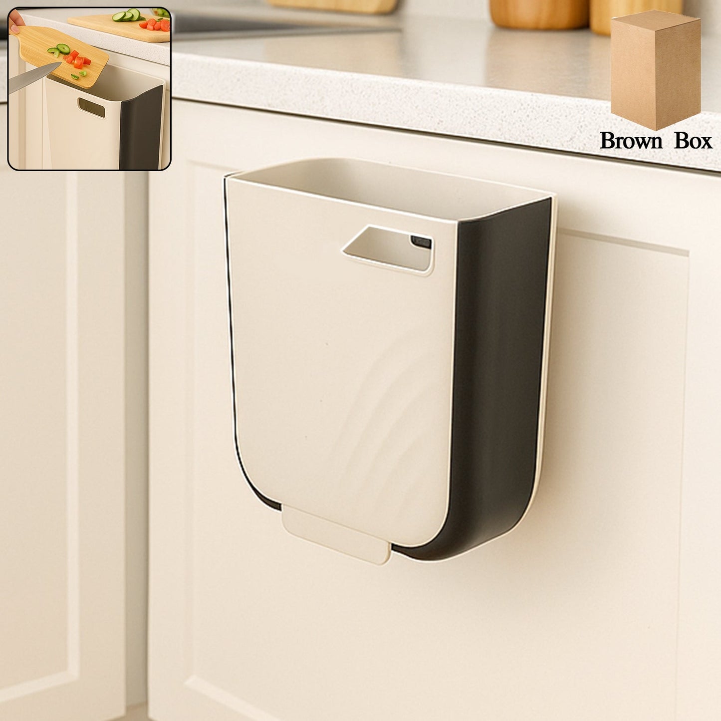 Portable Collapsible Hanging Trash Can for Kitchen & Car