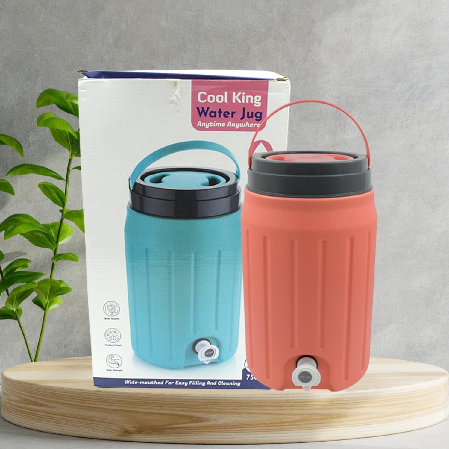 Insulated jug with tap for large capacity