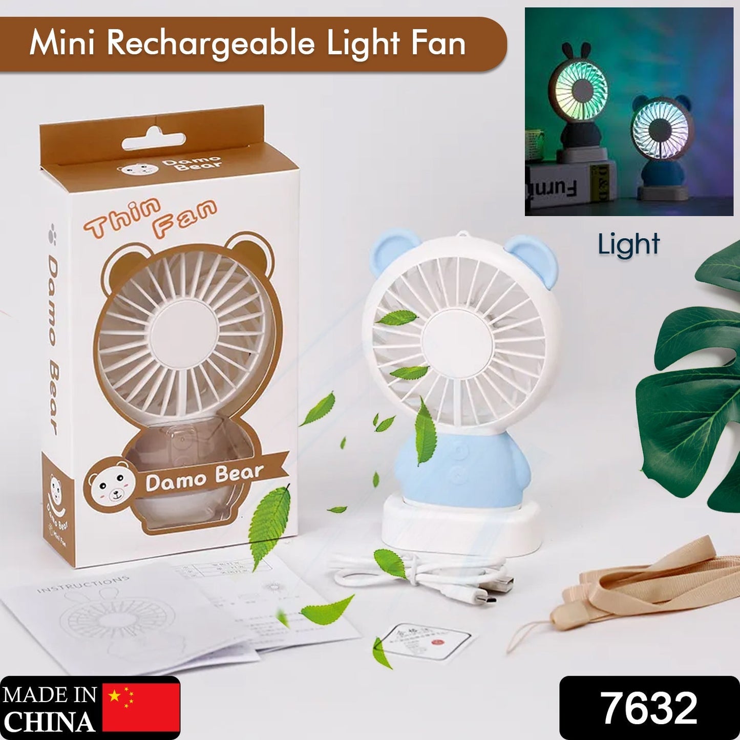 Fan with color-changing light