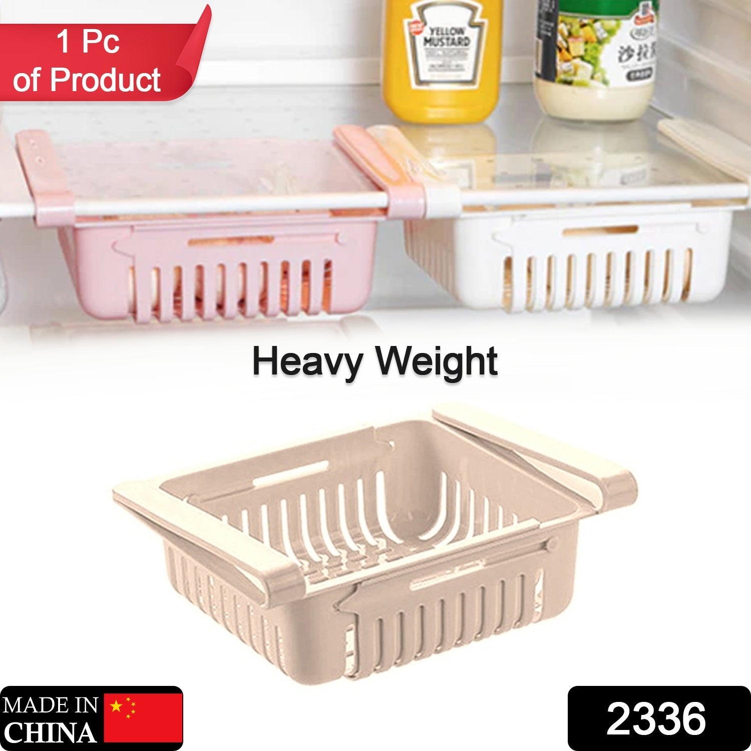 Fridge basket with adjustable sides, practical for storage