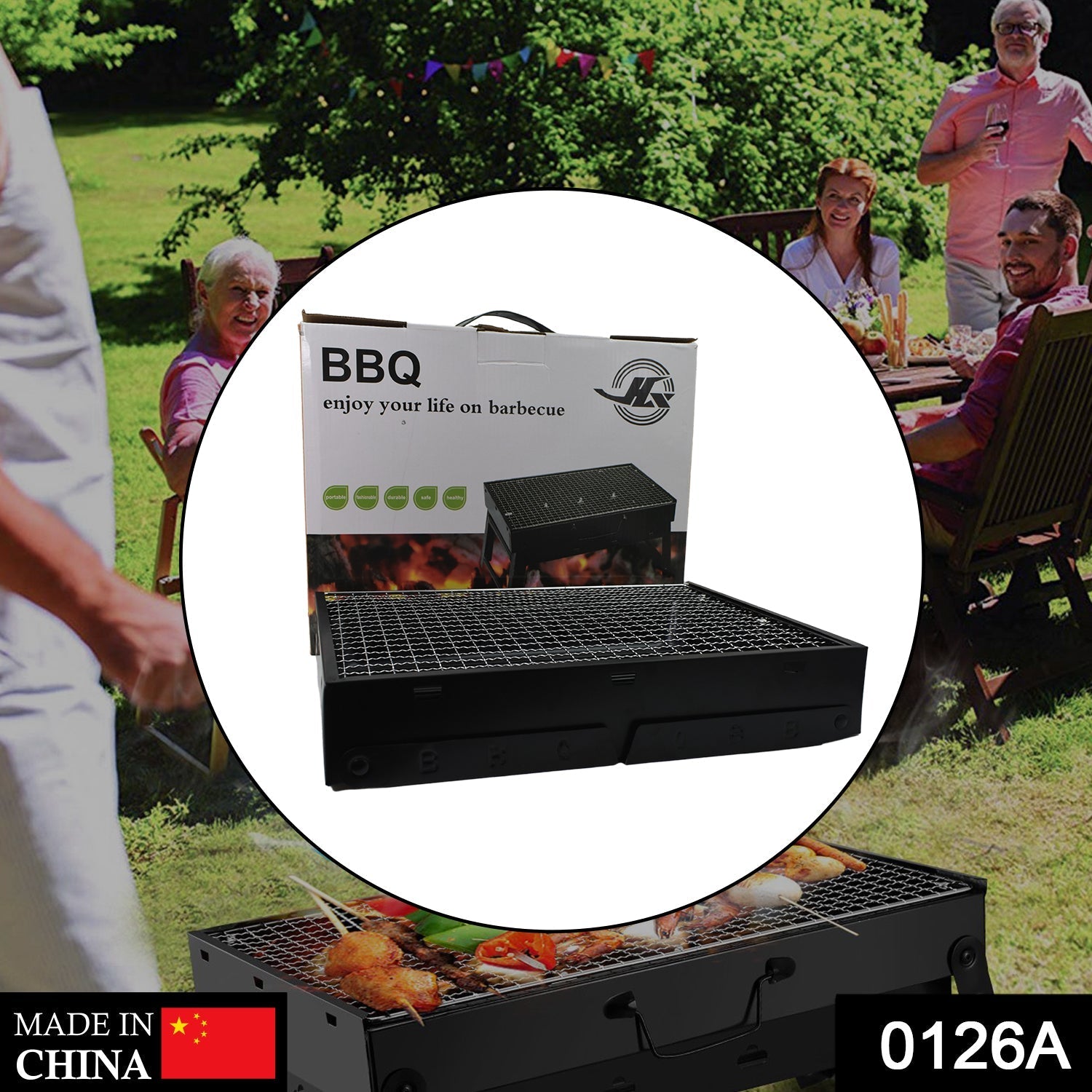 Compact barbecue grill for outdoor cooking