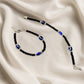 Adjustable Black Bead Evil Eye Protection Bracelet Set (2 Pc)
