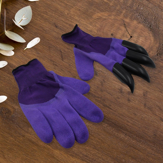 Garden Farming Gloves With Hand Fingertips & Plastic Claws (1 Pair)