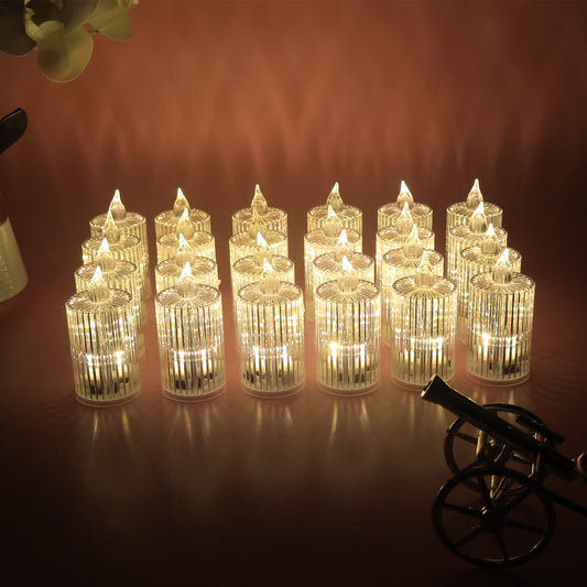 Set of 24 Smokeless LED Flameless Decorative Candles