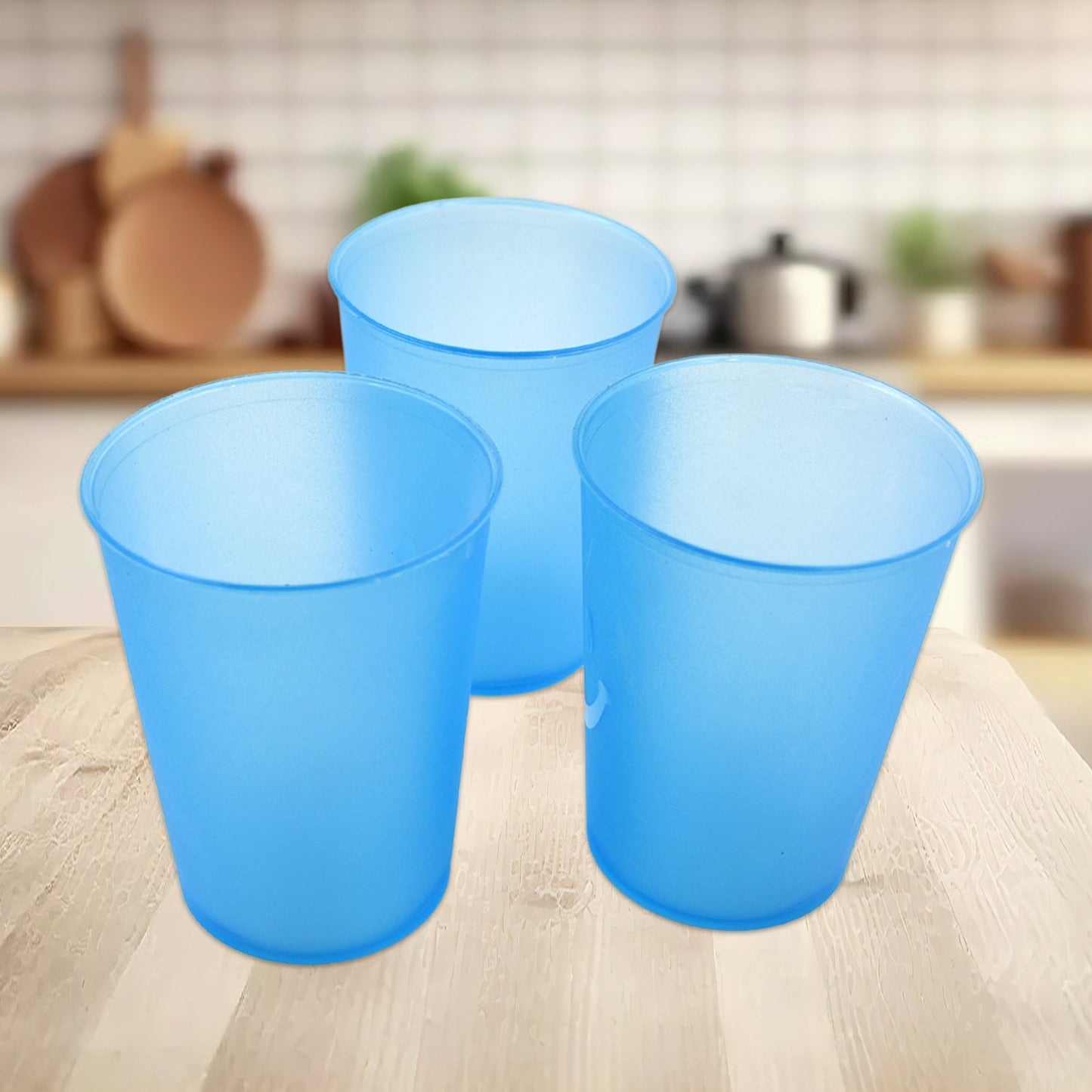 Plastic Tumblers Lightweight Cups / Glass Reusable Drinking Cups Restaurant Cups Dishwasher Safe Beverage Tumblers Glasses for Kitchen Water Transparent Glasses 3 pc Set