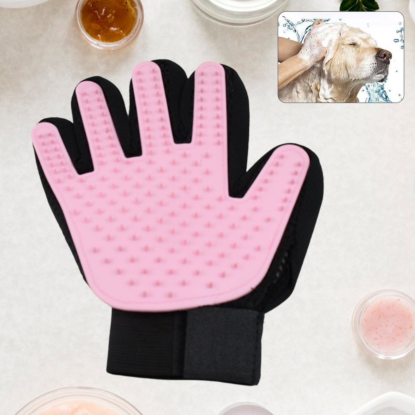 Pink True Touch Gloves, Gloves Bathing Tool (1 Pc)