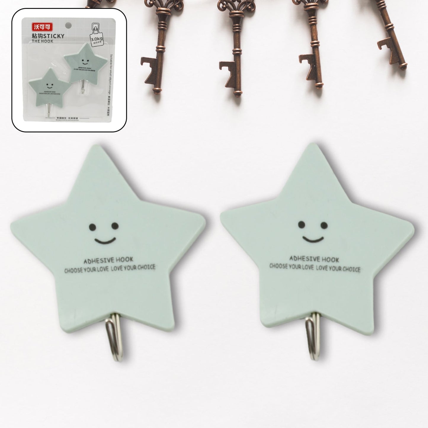 Multipurpose Strong Self-Adhesive Hooks – Heavy Plastic Wall Hooks for Home, Kitchen & Office Use