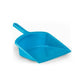 Plastic dustpan with handle, designed for easy handling and use.