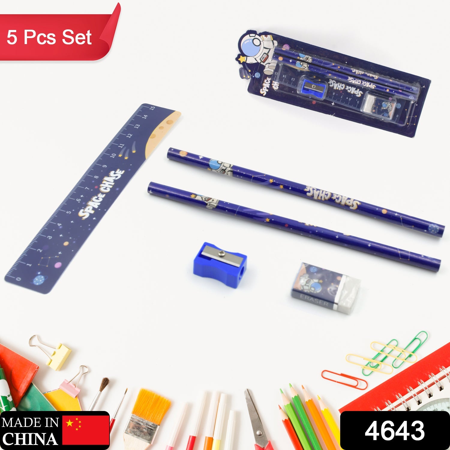 Fun pencil set for kids with cartoon designs