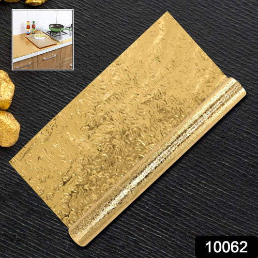 Oil Proof Sticker, Waterproof Self Adhesive Aluminum Foil Wallpaper (60 cmÃ—2m / Golden / 1 Pc)