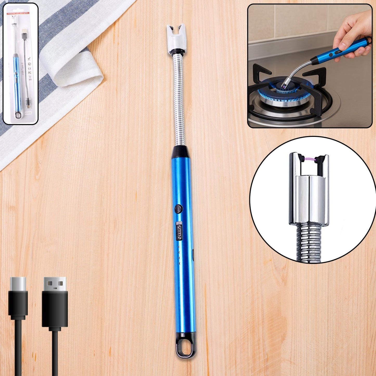 Electronic Smoking Plasma Lighters for Multipurpose Like Candles Grill BBQ (1 Pc / Mix Color)