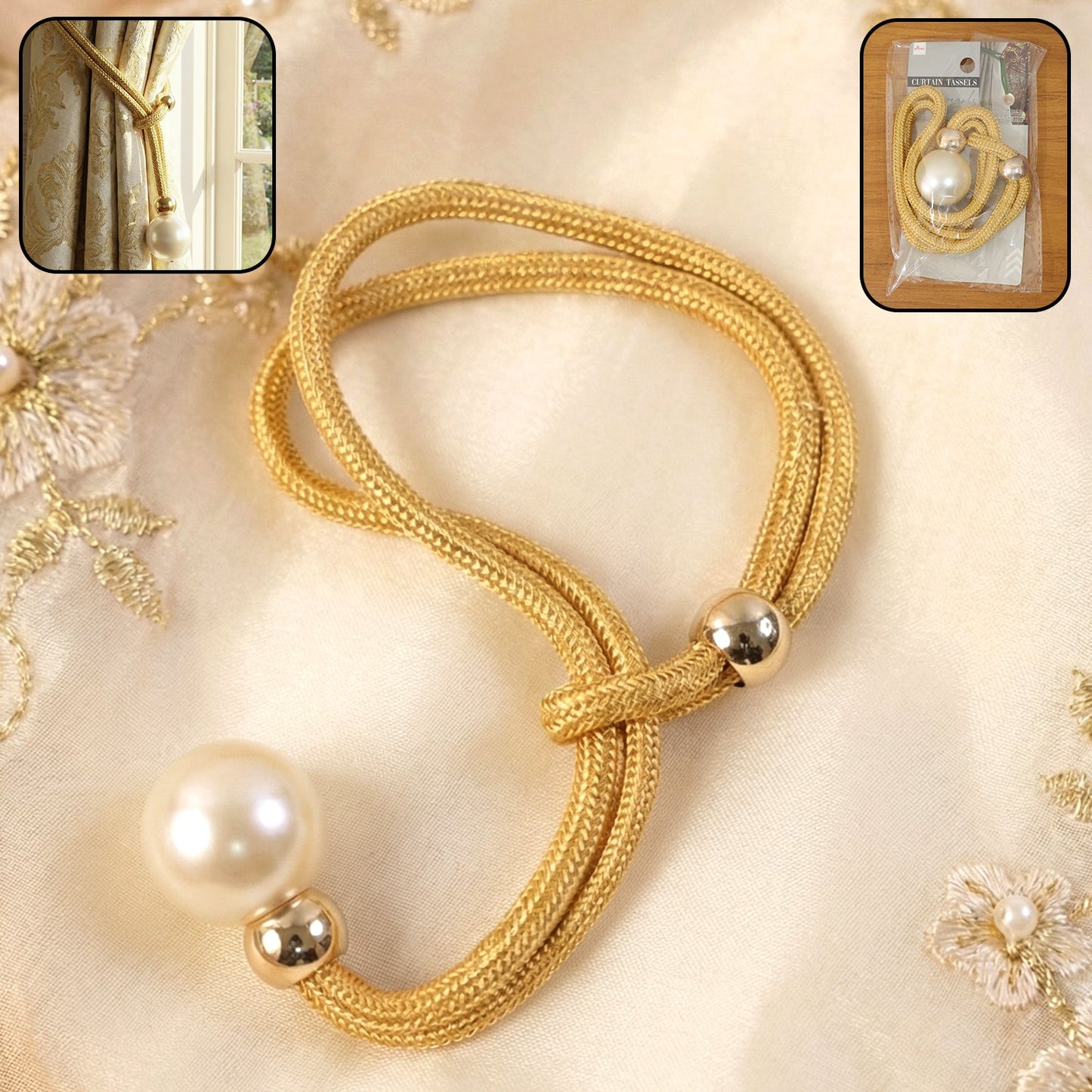 Golden Curtain Tieback