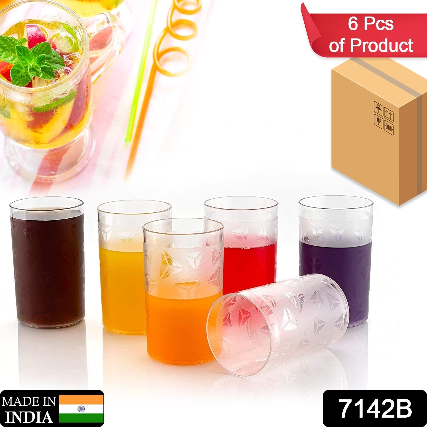 Transparent plastic drinking glasses