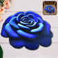 Rose Shaped Anti-Slip Velvet Floor Mat - (1 Pc)
