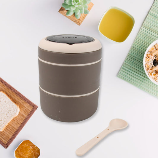 Ganesh Smart Stack 2-Layer Stainless Steel Leak-Proof Lunch Box for Office, School, Picnic