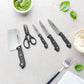 Set of 6 stainless steel kitchen knives