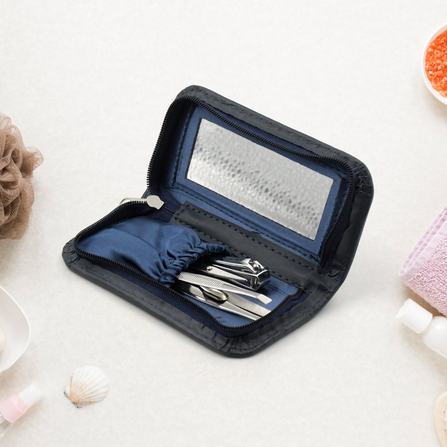 5-in-1 stainless steel nail clipper kit with travel case