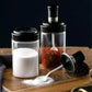Transparent Glass Storage Jar with Built-in Spoon Approx 250ml