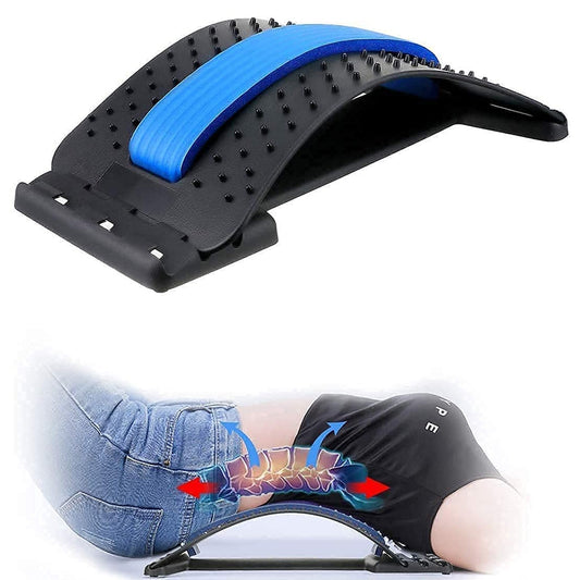 Back Pain Relief Device Back Stretcher, Spinal Curve Back Relaxation Device, Multi-Level Lumbar Region Back Support For Lower & Upper Muscle Pain Relief, Back Massager For Bed Chair & Car (1 Pc)