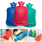 Compact rubber hot water heating bag for medium heat therapy applications.