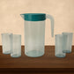 Apex Crystal Premium Jug with Lid & 4 Pcs Glass (1500 ML / 300 ML Approx / 5 Pcs Set)