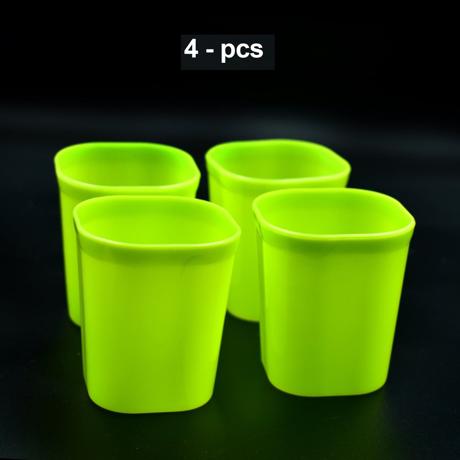 Durable plastic glasses, perfect for drinking water or juice.