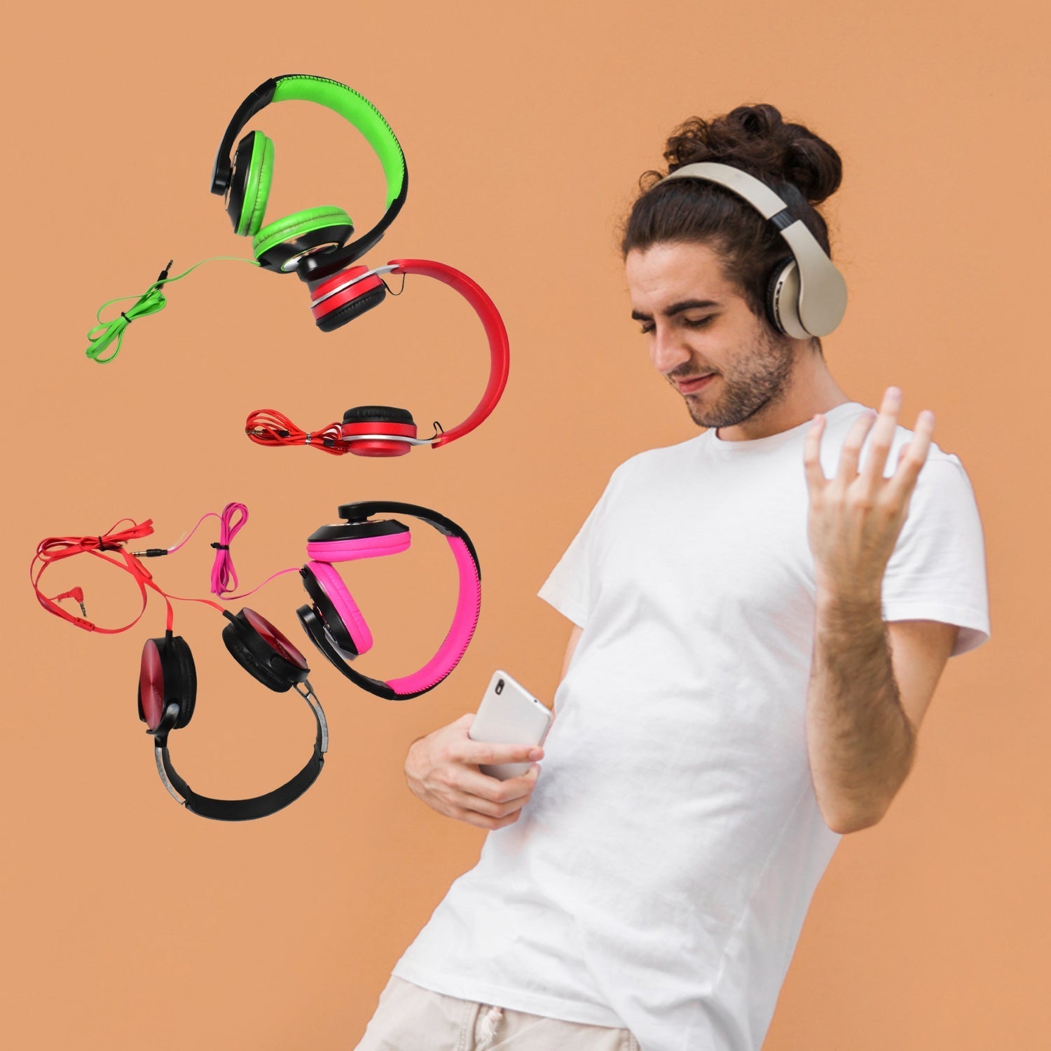 Noise-cancelling wired headphones