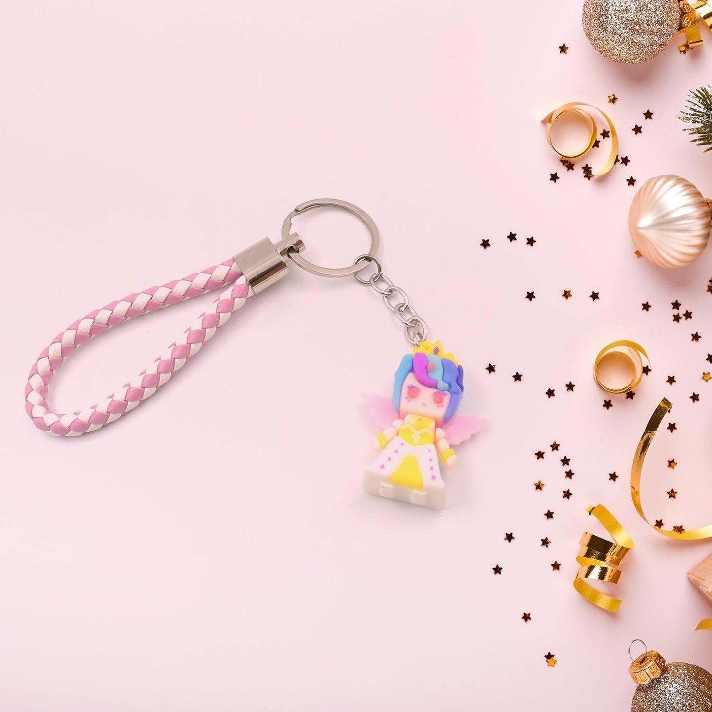 8837 Cute Keychain With Card Gift - Keychain Accessories Key Chain Backpack Charms Car Keys Keychain for Kids Girls, Unicorn Toy and Charm Key- Chain for Bag  / Door Key- Ring / car Key- Ring / Party Favor (Mix Color & Design 1 Pc )