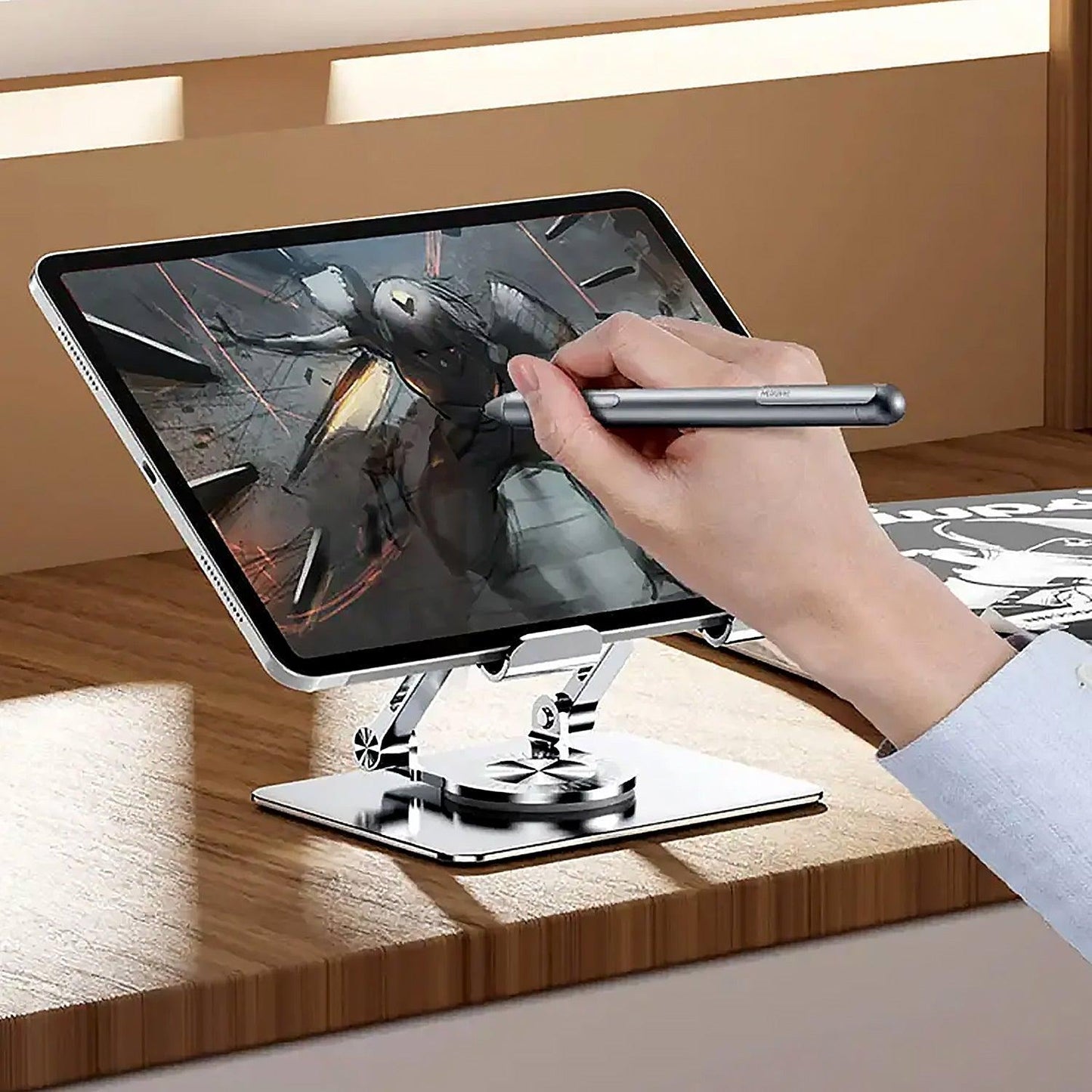 Aluminum Alloy 360°Rotating Bracket, Adjustable Laptop Stand, Portable Foldable Ergonomic Laptop Support