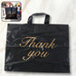 Large Black Thank You Printed Plastic Carry Bag (34 × 44 cm, 1 Pc)