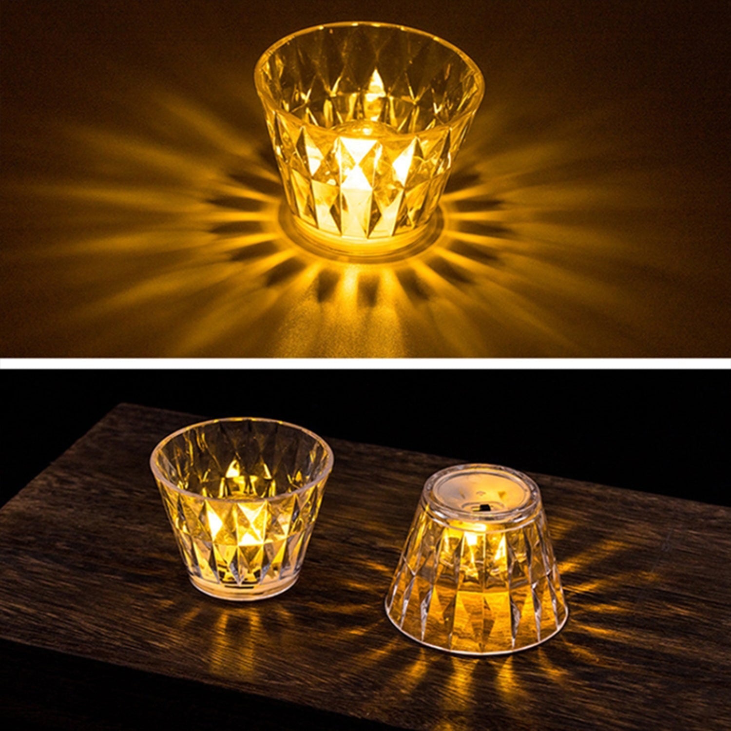 Cup-Shaped Crystal Table Lamp