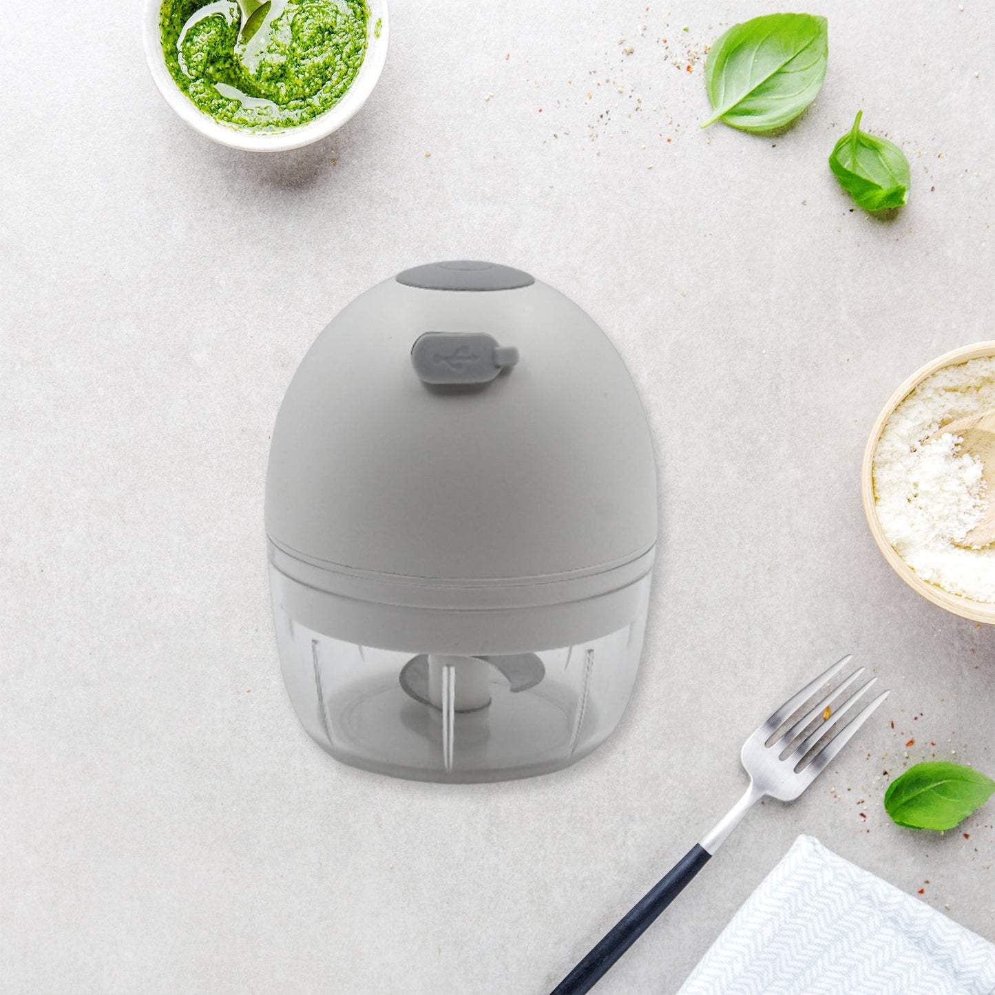 Chopper for Kitchen Electric, Rechargeable Garlic Chopper, Cordless Mini Food Processor, Portable Food Chopper with Detachable Stainless Steel Blade for Garlic, Ginger, Onion, Meat (200ML)