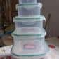 Kitchen organizer plastic containers set, 5 pieces.