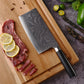 Stainless Steel Chef Damascus Cleaver Vegetable Knife with Plastic Handle & Cover, Multipurpose Use for Kitchen or Restaurant (12 Inch)