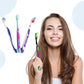 Soft Toothbrush With Plastic Round Box (10 pcs Set / Mix Color) 