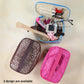 Portable makeup bag with secure closure for travel