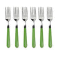 Stainless steel dining forks set of 6 with comfortable grip for home use.