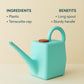 2 Litre Heavy-Duty Plastic Gardening Watering Can with Long Spout & Ergonomic Handle