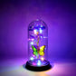 LED Preserved Rose with Colorful Butterfly in Plastic Dome (1 Pc & Mix Color)