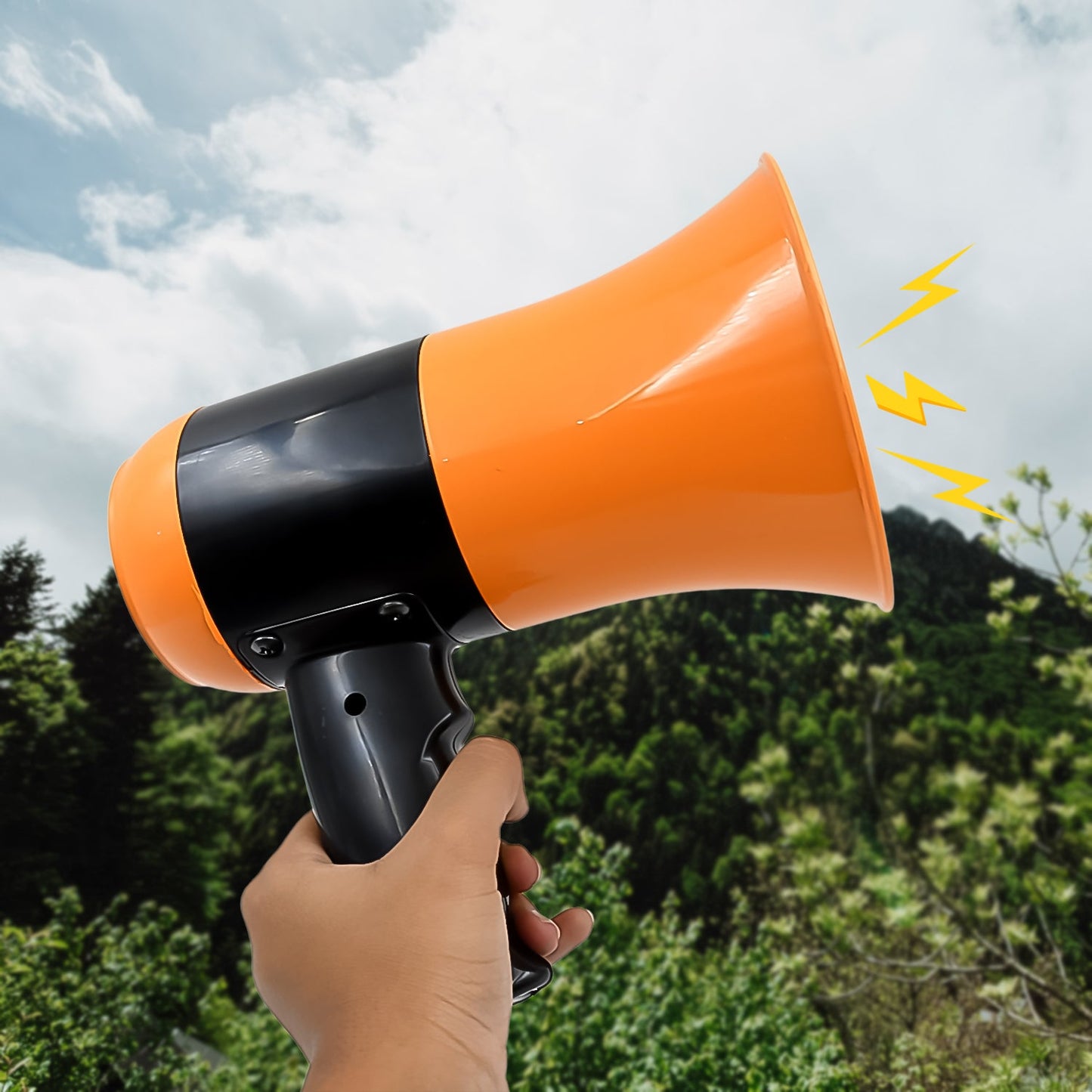 Bluetooth megaphone, outdoor use, side view