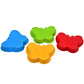 Pack of 4 butterfly-shaped silicone baking cups, safe for microwave and oven use.