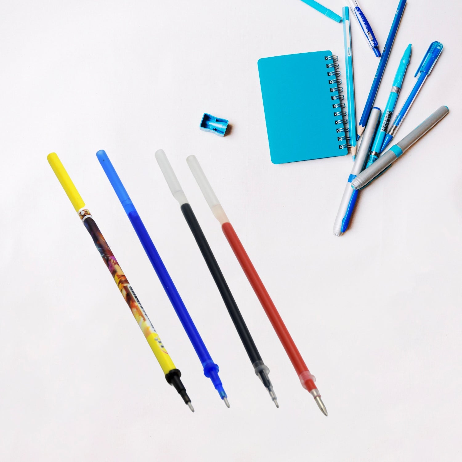 Colorful gel pen refills for writing and journaling, perfect for office and school.